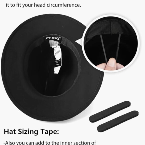 Zylioo XS/S Felt Fedora Hat for Men, Women - Great for festivals, concerts, etc. - Picture 3 of 9